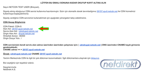 Netdirekt CDN Bilgileri