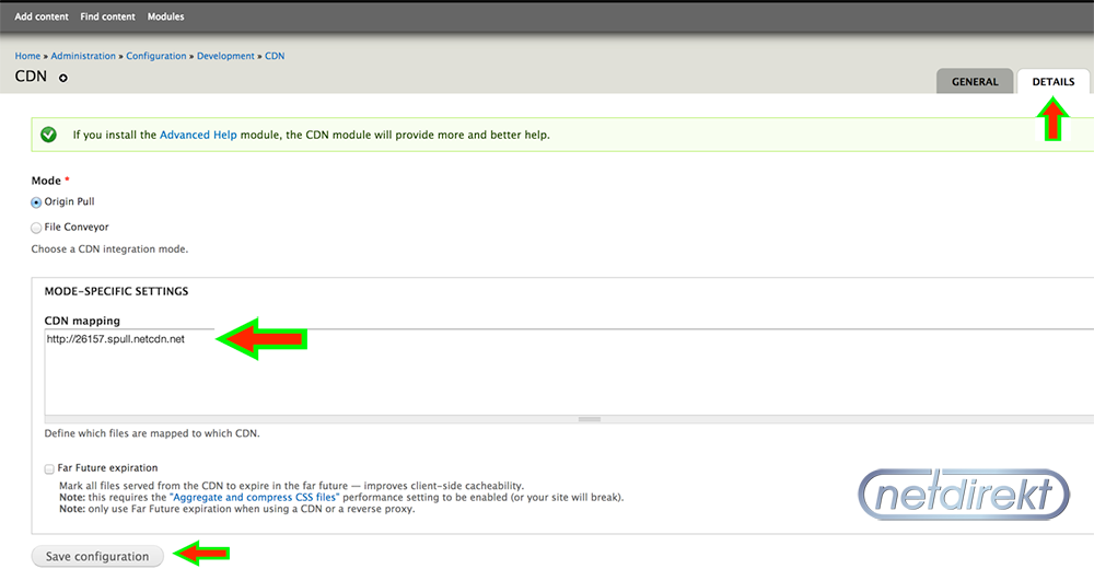 Netdirekt Drupal CDN Son Ayarlar